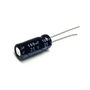 Capacitor electrolítico 100 micro F 25 voltios